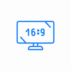 widescreen ratio icon sign vector