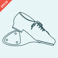 Hand drawn illustration of Oxford style tap shoes design flat illustration