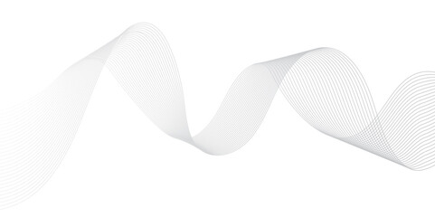 Abstract white futuristic blend waves technology dynamic lines. Modern gradient flowing wave lines glowing moving lines.  Futuristic technology smooth isolated sound wave lines background

