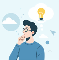 vector image of a person thinking