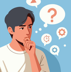 vector image of a person thinking