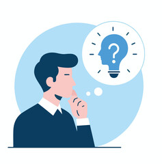 vector image of a person thinking