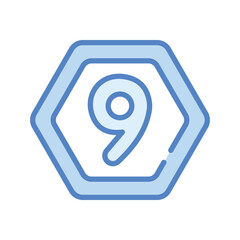 Number 9 Icon vector stock illustration