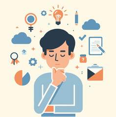 vector image of a person thinking