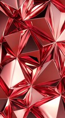 A mesmerizing arrangement of elegant red faceted forms, hinting at luxury and sophistication. The interplay of light and shadow adds depth and dimension to this stunning visual experience.