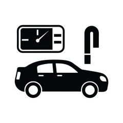 Empty Fuel Indicator in Sleek Vector Silhouette