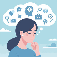 vector image of a person thinking