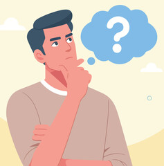 vector image of a person thinking
