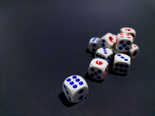 dice on dark background