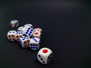 dice on dark background