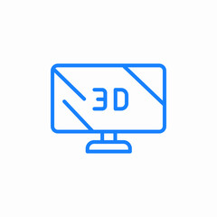 three d monitor icon sign vector