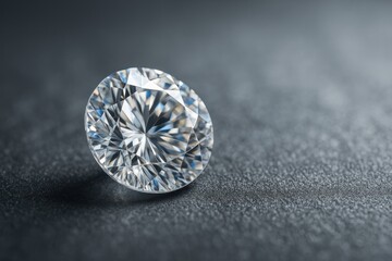 Brilliant diamond on textured surface.