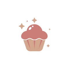 vector illustration of a cupcake