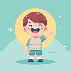 happy laughing little child vector