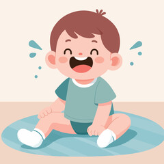 happy laughing little child vector