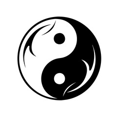 yin yang icon, yin yang silhouette vector illustration-simple silhouette illustration of yin yang,yin yang vector