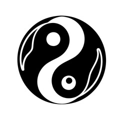 yin yang icon, yin yang silhouette vector illustration-simple silhouette illustration of yin yang,yin yang vector
