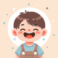 happy laughing little child vector