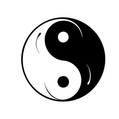 yin yang icon, yin yang silhouette vector illustration-simple silhouette illustration of yin yang,yin yang vector