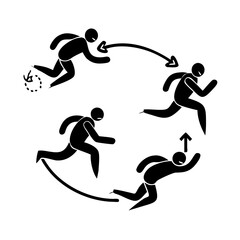 agile sprint icon, agile sprint silhouette vector illustration-simple silhouette illustration of agile sprint,agile sprint vector