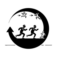 agile sprint icon, agile sprint silhouette vector illustration-simple silhouette illustration of agile sprint,agile sprint vector