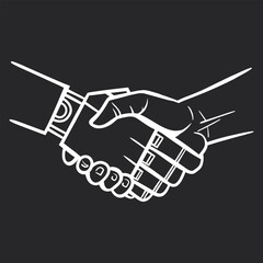 Handshake between a human hand and a robotic hand