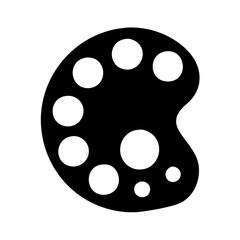 art palette icon, art palette silhouette vector illustration-simple silhouette illustration of art palette,art palette vector