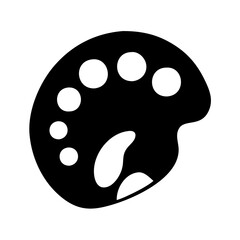 art palette icon, art palette silhouette vector illustration-simple silhouette illustration of art palette,art palette vector