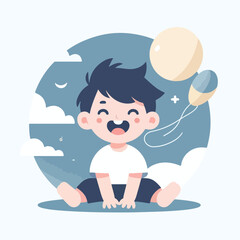 happy laughing little child vector