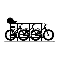 bike sharing station icon, bike sharing station silhouette vector illustration-simple silhouette illustration of bike sharing station,bike sharing station vector