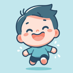 happy laughing little child vector