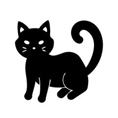 black cat icon, black cat silhouette vector illustration-simple silhouette illustration of black cat,black cat vector