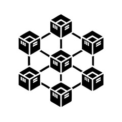 blockchain ledger icon, blockchain ledger silhouette vector illustration-simple silhouette illustration of blockchain ledger,blockchain ledger vector