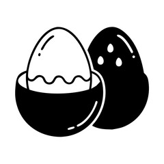 boiled eggs icon, boiled eggs silhouette vector illustration-simple silhouette illustration of boiled eggs,boiled eggs vector