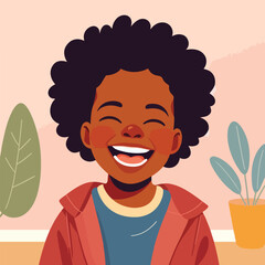 happy laughing little child vector