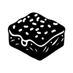 brownie icon, brownie silhouette vector illustration-simple silhouette illustration of brownie,brownie vector