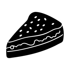 cake slice icon, cake slice silhouette vector illustration-simple silhouette illustration of cake slice,cake slice vector