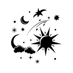 celestial icon, celestial silhouette vector illustration-simple silhouette illustration of celestial,celestial vector
