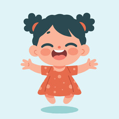happy laughing little child vector