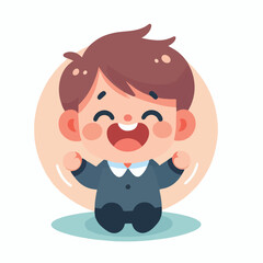 happy laughing little child vector