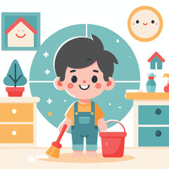 happy laughing little child vector