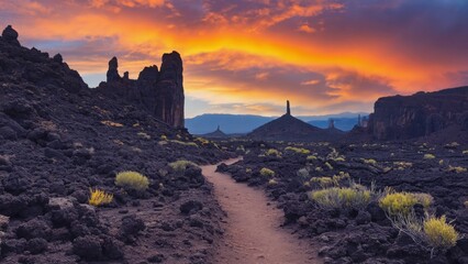 A serene sunset on the Navajo Reservation, capturing the beauty of Monument Valley.