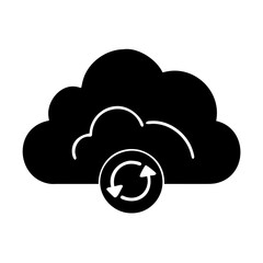cloud storage icon, cloud storage silhouette vector illustration-simple silhouette illustration of cloud storage,cloud storage vector