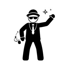 club bouncer icon, club bouncer silhouette vector illustration-simple silhouette illustration of club bouncer,club bouncer vector