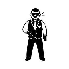 club bouncer icon, club bouncer silhouette vector illustration-simple silhouette illustration of club bouncer,club bouncer vector