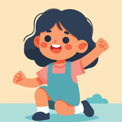 happy laughing little child vector
