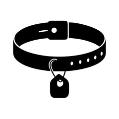collar with tag icon, collar with tag silhouette vector illustration-simple silhouette illustration of collar with tag,collar with tag vector