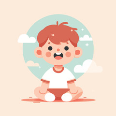 happy laughing little child vector