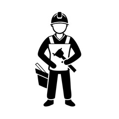 construction worker icon, construction worker silhouette vector illustration-simple silhouette illustration of construction worker,construction worker vector
