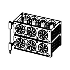 crypto mining rig icon, crypto mining rig silhouette vector illustration-simple silhouette illustration of crypto mining rig,crypto mining rig vector